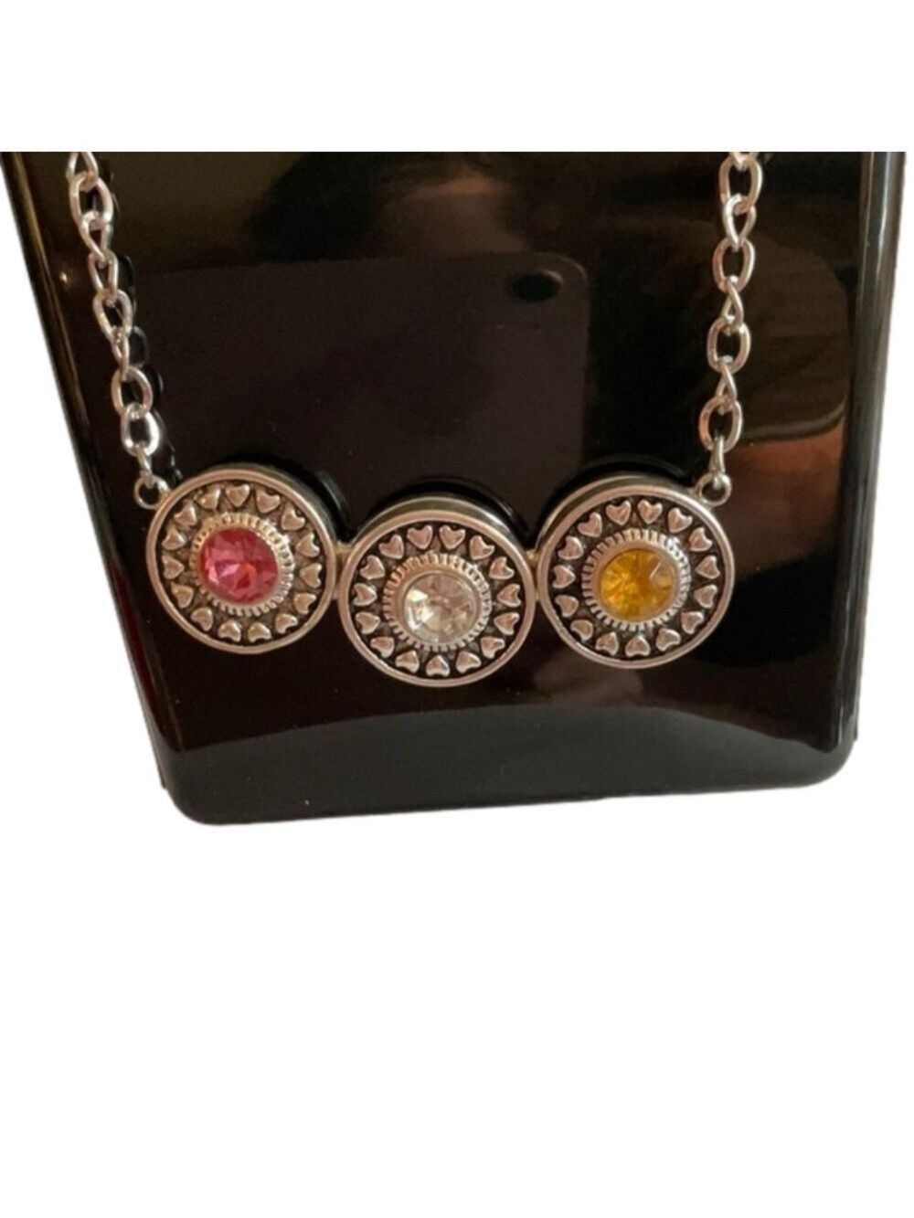 Gingersnap Three Stone Hearts Necklace
